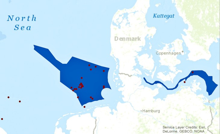 Grafik: Ulrike Kleeberg, Elke Meyer / Hereon Positionen von geplanten Windparks