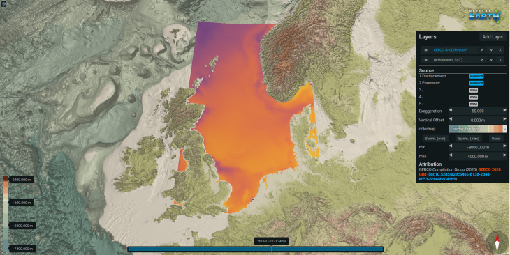 Screenshot aus dem Digital Earth Viewer