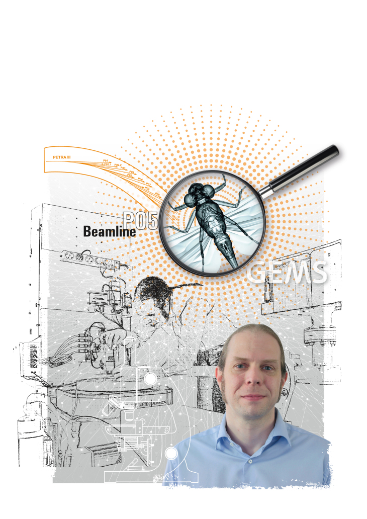 Illustration: SCHUMACHER konzept.design; background: Hereon/C. Schmid, Portrait: Hereon/B. Peters; graphic elements: iStock/ODV; the-lightwrite; naqiewei; Vijay kumar Dr. Jörg Hammel