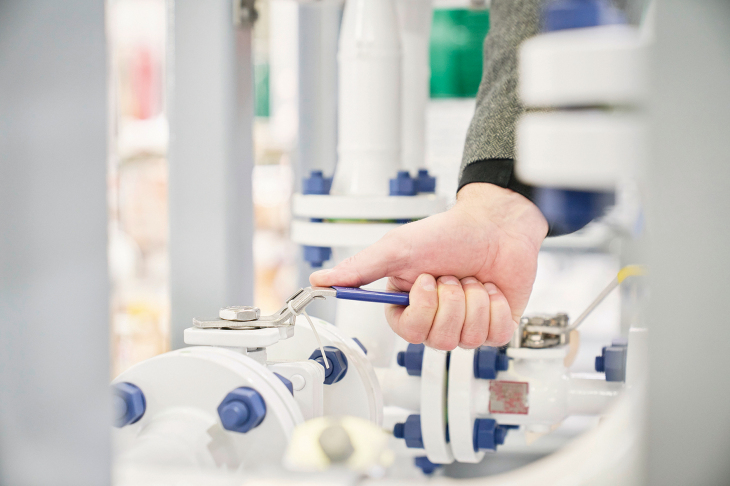 The membrane systems are manufactured as requested by the customer. Photo: Hereon/Christian Schmid the membrane plant
