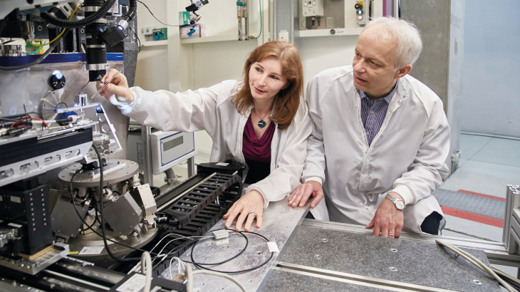 Scientists at the beamline