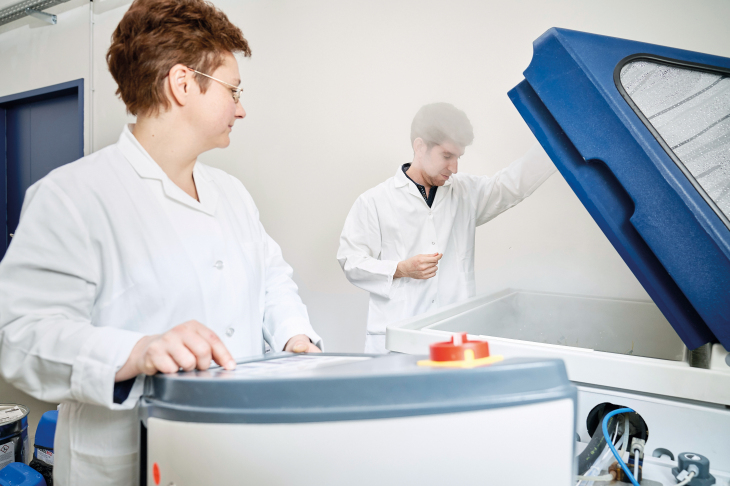 Dr. Sviatlana Lamaka and Bahram Vaghefinazari at work